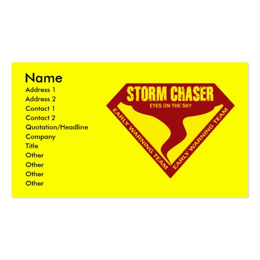 STORM CHASER EYES ON THE SKY BUSINESS CARDS (front side)