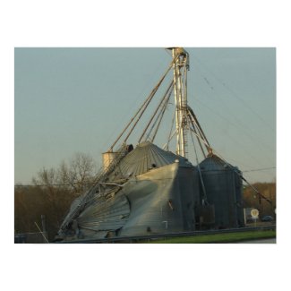 Storm Damaged Grain Bin print