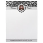 Storm Grey Cake Couture Glitzy Damask Business Letterhead Design