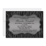 Storm Grey Wild Night Zebra Bachelorette Party Personalized Invite