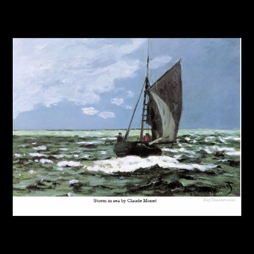Storm in sea by Claude Monet Poster