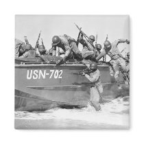 Storming the Beach, 1940s Refrigerator Magnets