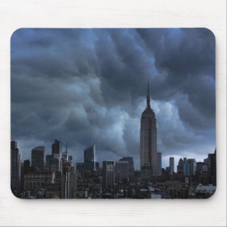 Stormy afternoon skies: Empire State Building Mousepads