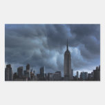 Stormy afternoon skies: Empire State Building Rectangular Stickers