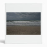 Stormy beach ocean view 3 ring binder
