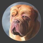 Stormy Dogue - Dogue de Bordeaux Art Round Stickers