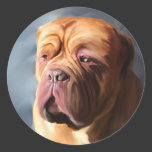 Stormy Dogue - Dogue de Bordeaux Art Round Stickers