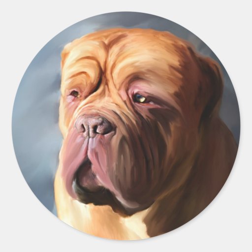 Stormy Dogue - Dogue de Bordeaux Art Round Stickers