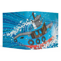 Stormy Fishing Boat 3 Ring Binder