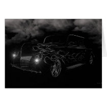 Stormy Night Hot Rod Birthday cards