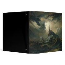 Stormy sea with Lighthouse Vinyl Binder