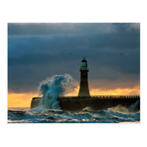 Stormy Seas at Roker Postcard