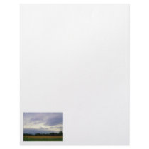 Stormy skies bad weather approaching farm fields customized letterhead