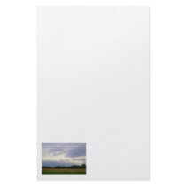Stormy skies bad weather approaching farm fields custom stationery