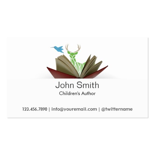 Story Book Children's Author Business Card (front side)