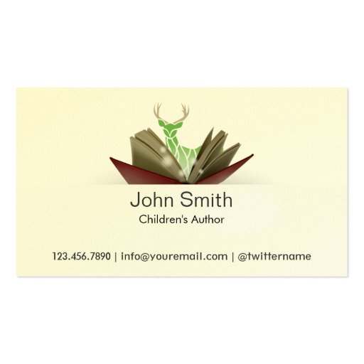 Story Book Children's Author Business Card 2 (front side)