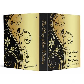 Story of Our Wedding Gold Flower Scrollwork Binder binder