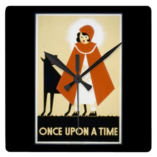 Story Telling - Red Riding Hood Square Wallclock