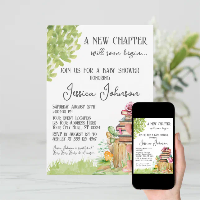 Storybook Baby Shower Invitation New Chapter Book Zazzle