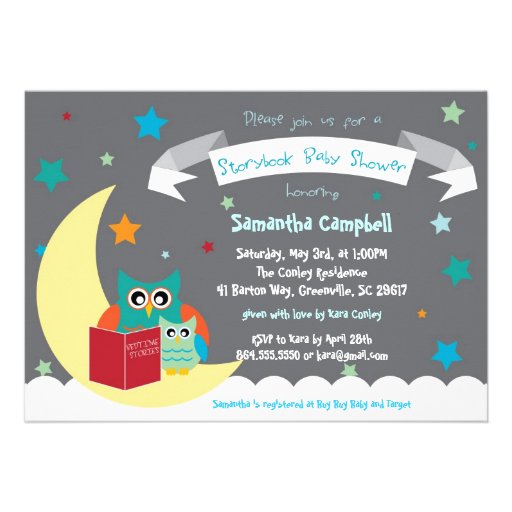 Storybook Book Baby Shower Invitation (front side)