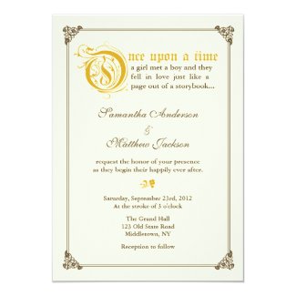 Storybook Fairytale Wedding Invitation - Gold
