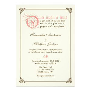 Storybook Fairytale Wedding Invitation - Pink