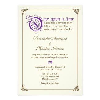Storybook Fairytale Wedding Invitation - Purple