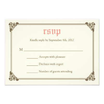 Storybook Fairytale Wedding RSVP Card - Pink Announcements