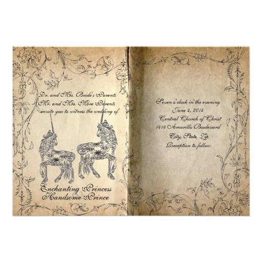 Storybook Perfect Unicorn Wedding Invitation