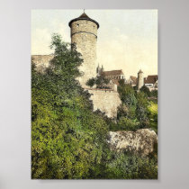 Straft Tower, Rothenburg (i.e. ob der Tauber), Bav Print