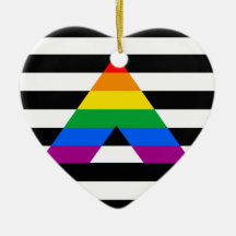 Straight Ally Pride Christmas Ornaments