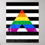 Straight Ally Pride distressed Print