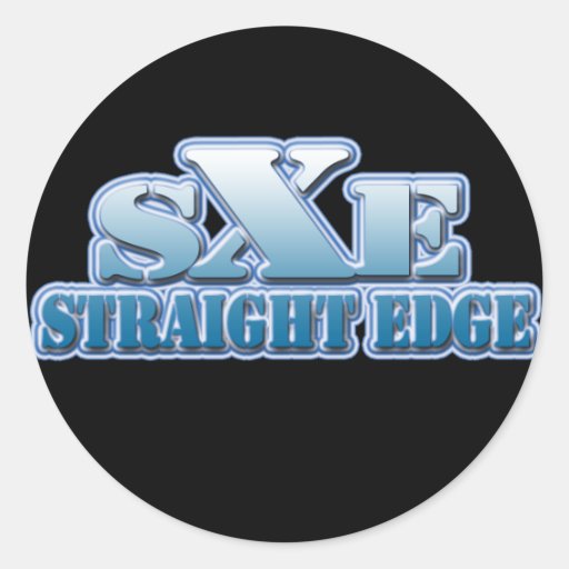 Straight edge blue logo stickers Zazzle