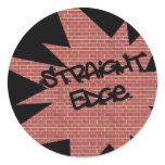 Straight Edge Brick Wall Round Sticker