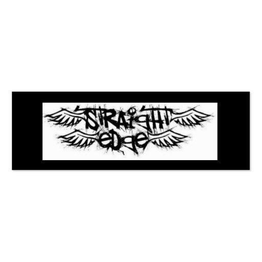 Straight Edge Business Card (back side)