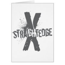 Straight Edge X dark grey Cards