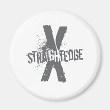 Straight Edge X dark grey Fridge Magnets
