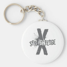Straight Edge X dark grey Key Chain