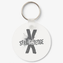 Straight Edge X dark grey keychains by Relicapparel Straight Edge X dark grey keychains