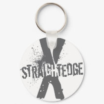 Straight Edge X dark grey keychains by Relicapparel Straight Edge X dark grey keychains