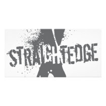 Straight Edge X dark grey Photo Card