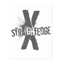 Straight Edge X dark grey Post Card