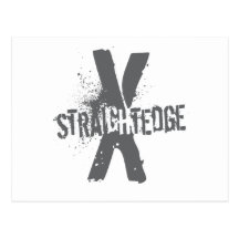Straight Edge X dark grey Post Cards