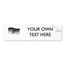 STRAIGHT FLAG WAVING WITH SYMBOL BUMPER STICKERS