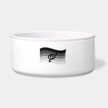 STRAIGHT FLAG WAVING WITH SYMBOL DOG FOOD BOWLS