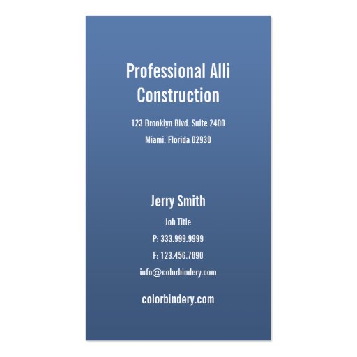 Straight House Business Card (back side)