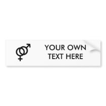 STRAIGHT LOVE SYMBOL BLACK BUMPER STICKERS