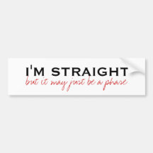 Straight phase bumper sticker