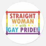 Straight Woman with Gay Pride Stickers
