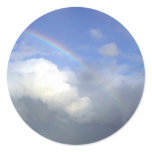 Strandhill Ireland Rainbows Couds Sky Round Stickers